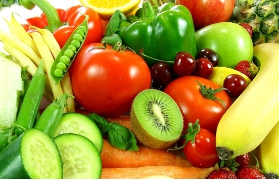 Fruit, salads and vegetables